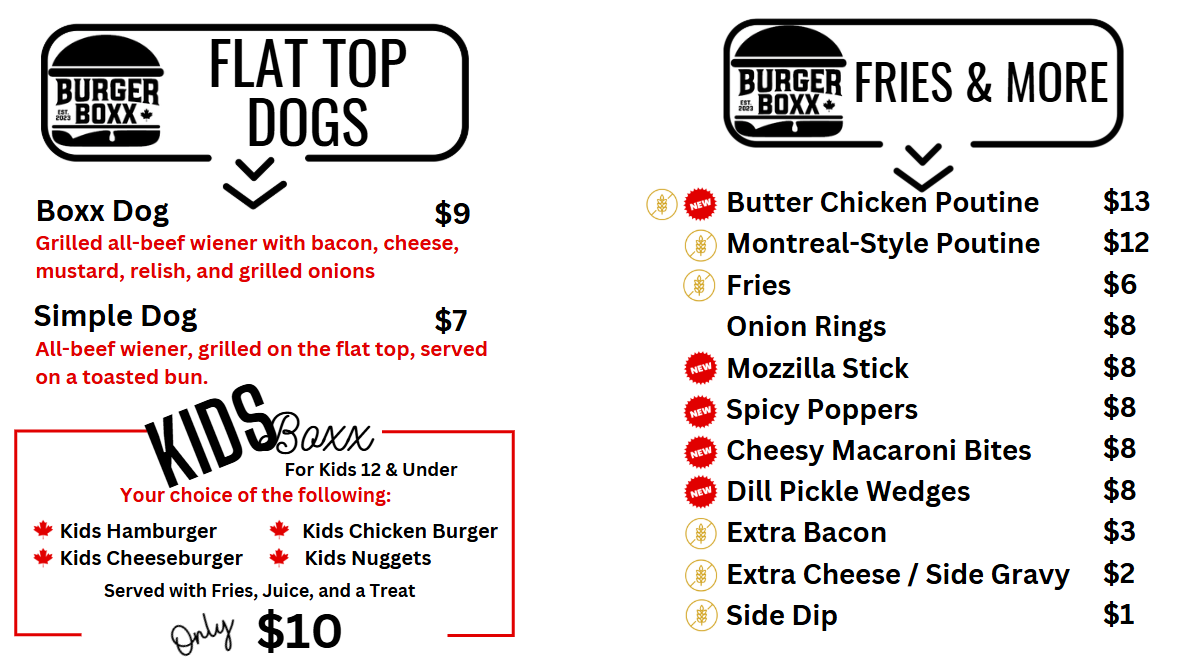 Burger Boxx Photo Menu 2