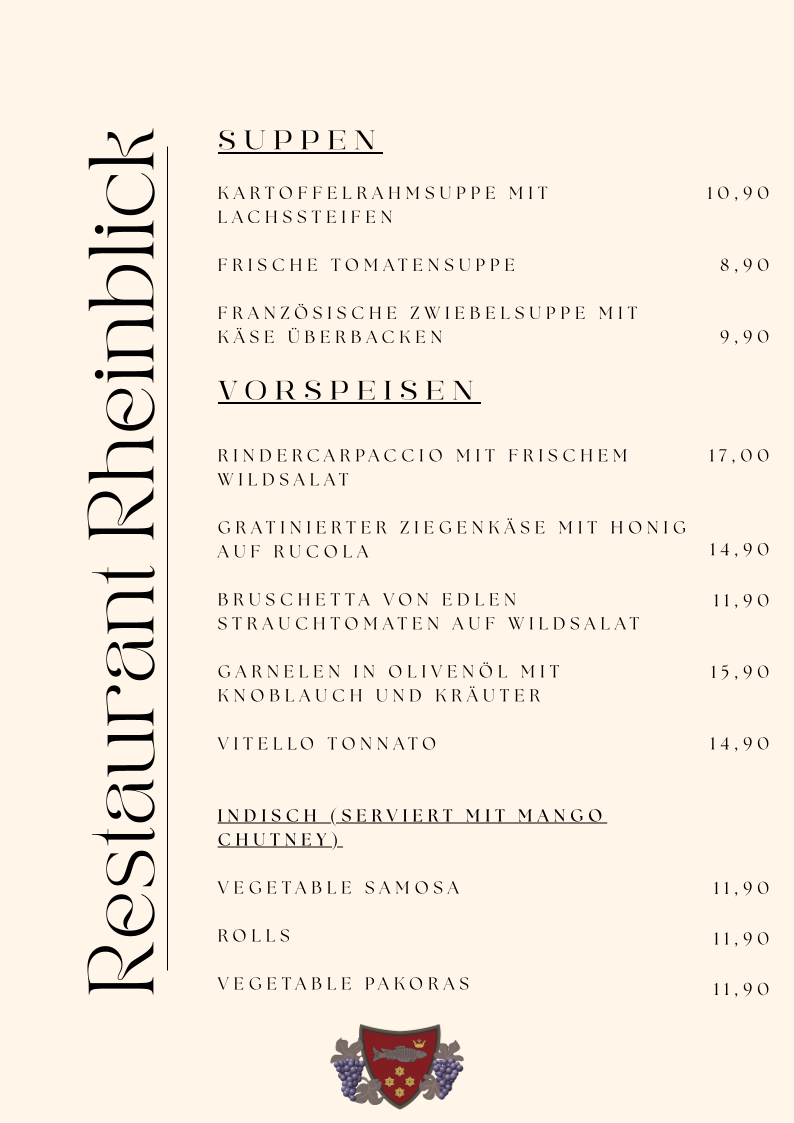 Restaurant Rheinblick Photo Menu 1