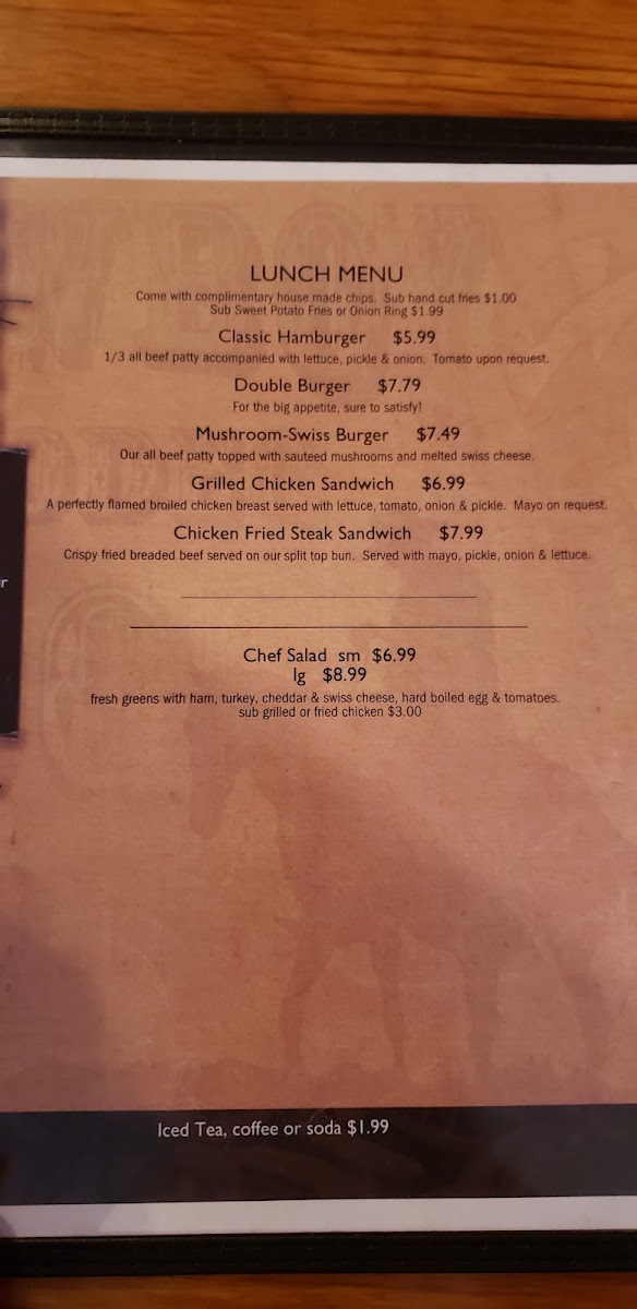 Pretty Prairie Steak House Photo Menu 1