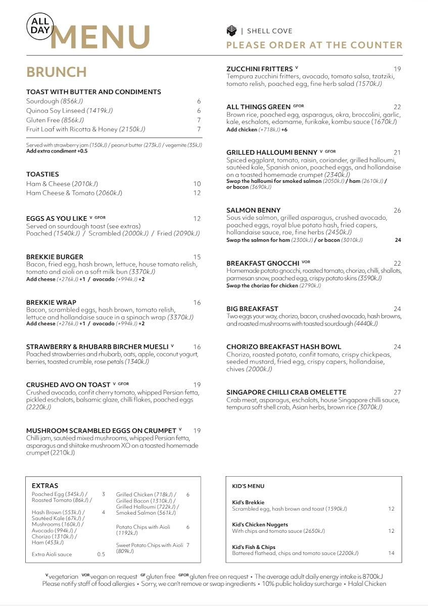 Leaf Cafe & Co Shell Cove Photo Menu 2