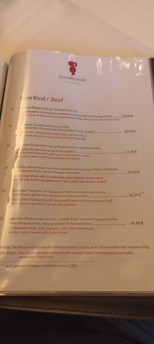 Landgasthaus Schappelstube Königsfeld Photo Menu 6