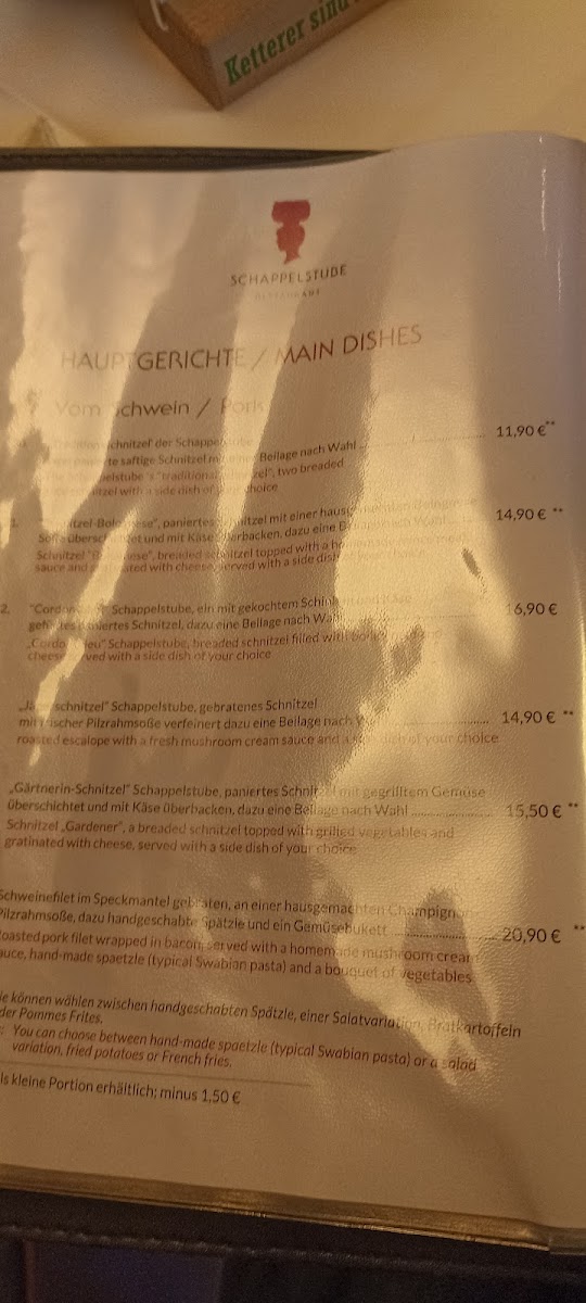 Landgasthaus Schappelstube Königsfeld Photo Menu 7