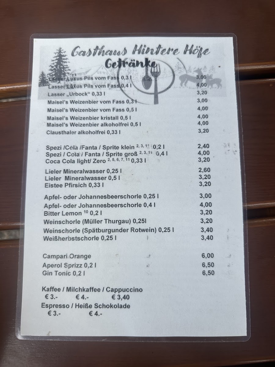 Gasthaus und Pension Hintere Höfe Photo Menu 2