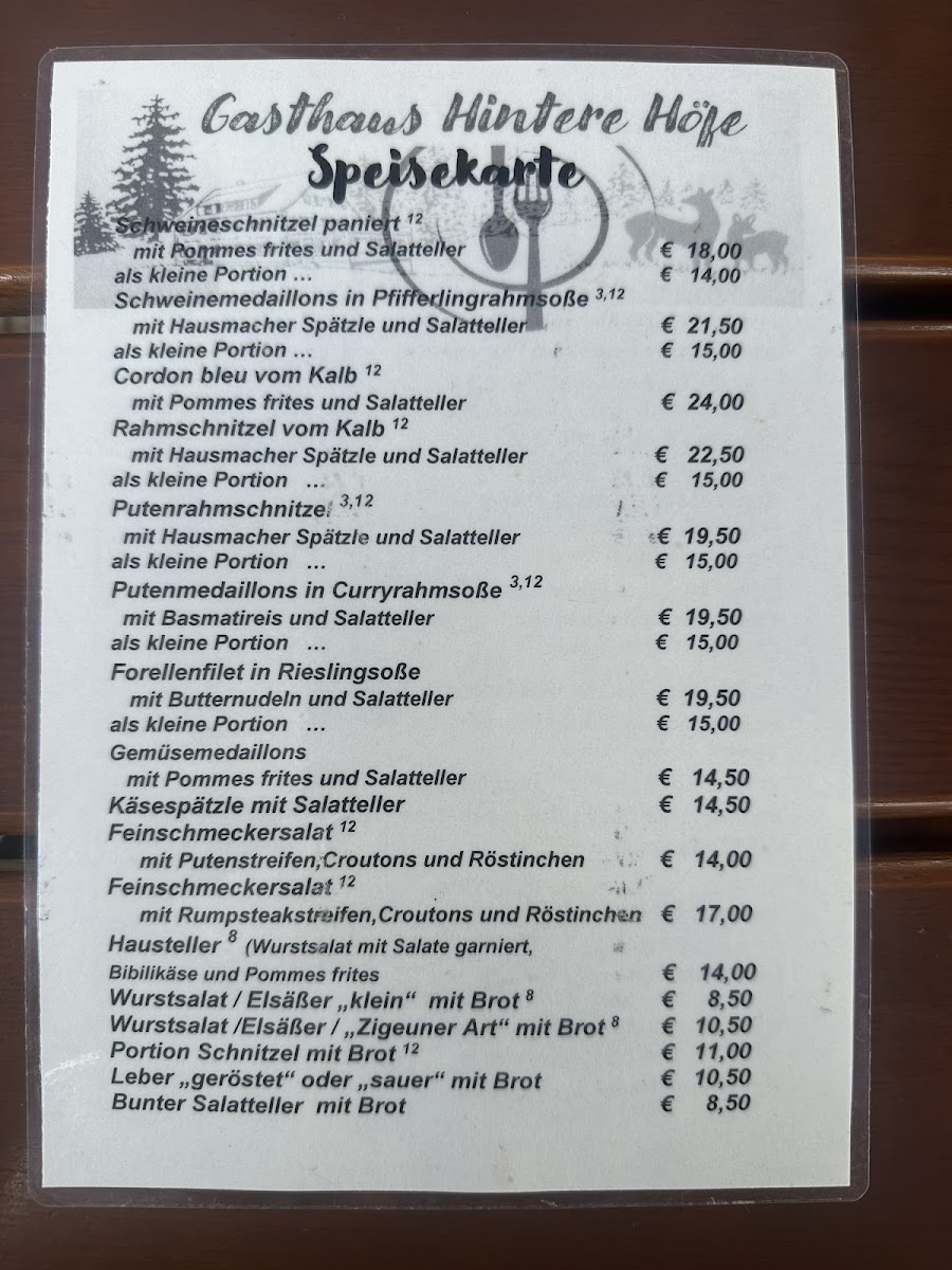 Gasthaus und Pension Hintere Höfe Photo Menu 3
