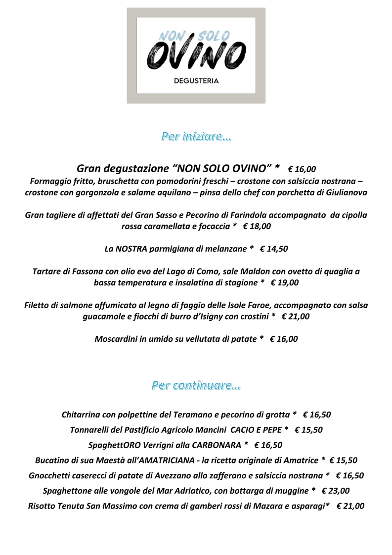 Non solo Ovino - Degusteria Photo Menu 2