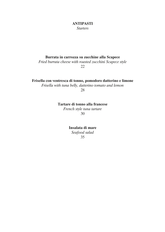 Bagno Ristorante Marechiaro Photo Menu 2