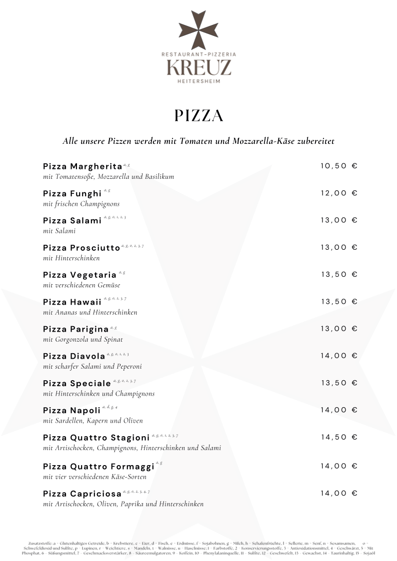 Restaurant-Pizzeria Kreuz Heitersheim Photo Menu 4