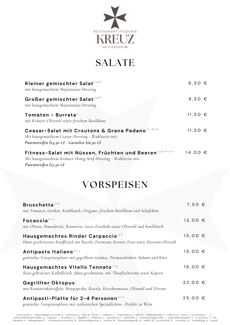 Restaurant-Pizzeria Kreuz Heitersheim Photo Menu 5