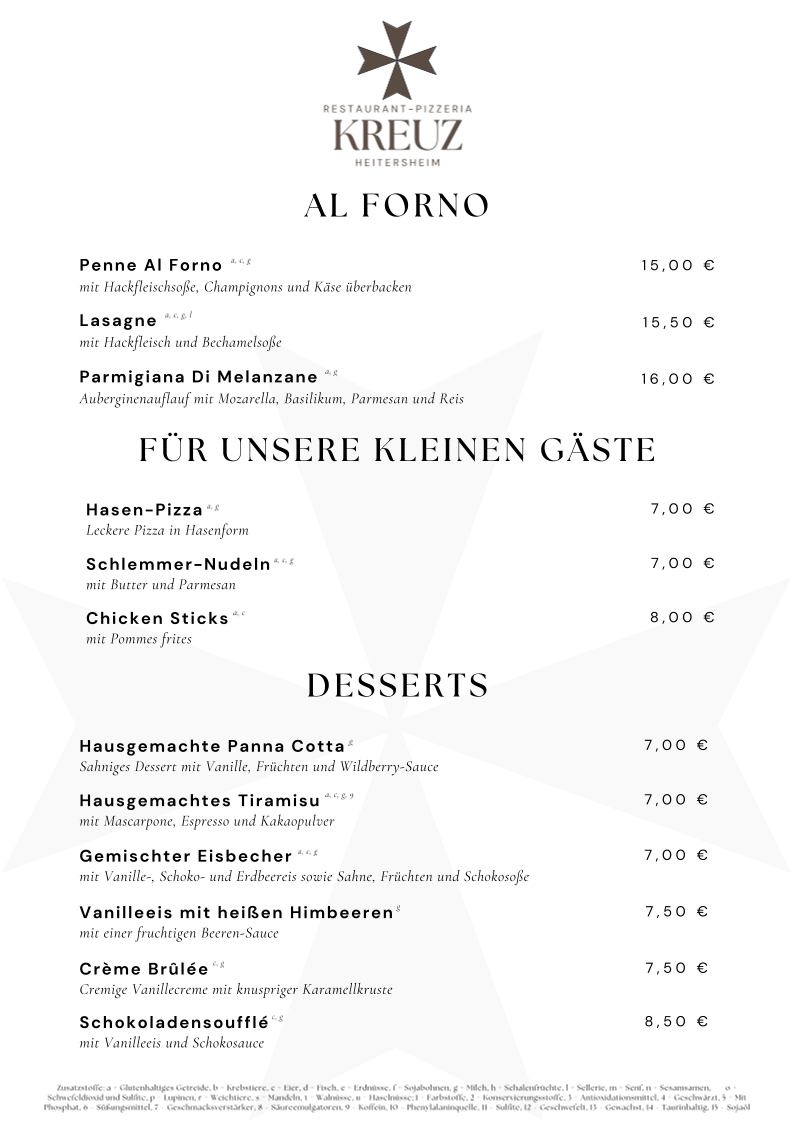 Restaurant-Pizzeria Kreuz Heitersheim Photo Menu 7