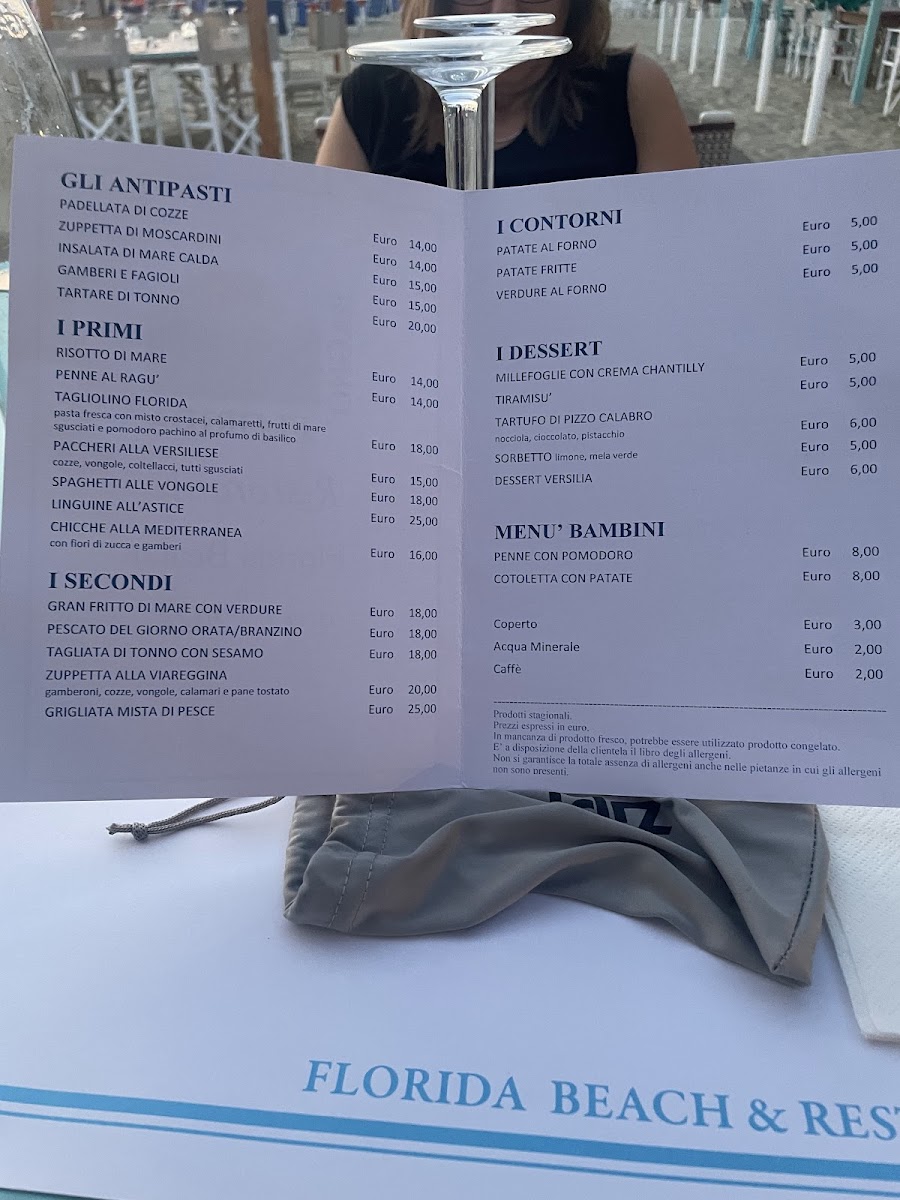 Bagno Ristorante Florida Viareggio Photo Menu 1
