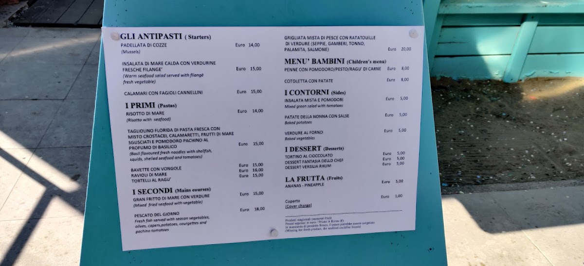 Bagno Ristorante Florida Viareggio Photo Menu 2