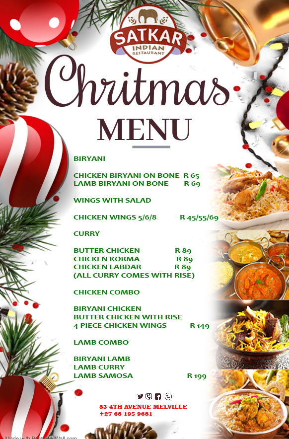 Satkar Indian Restaurant Photo Menu 1
