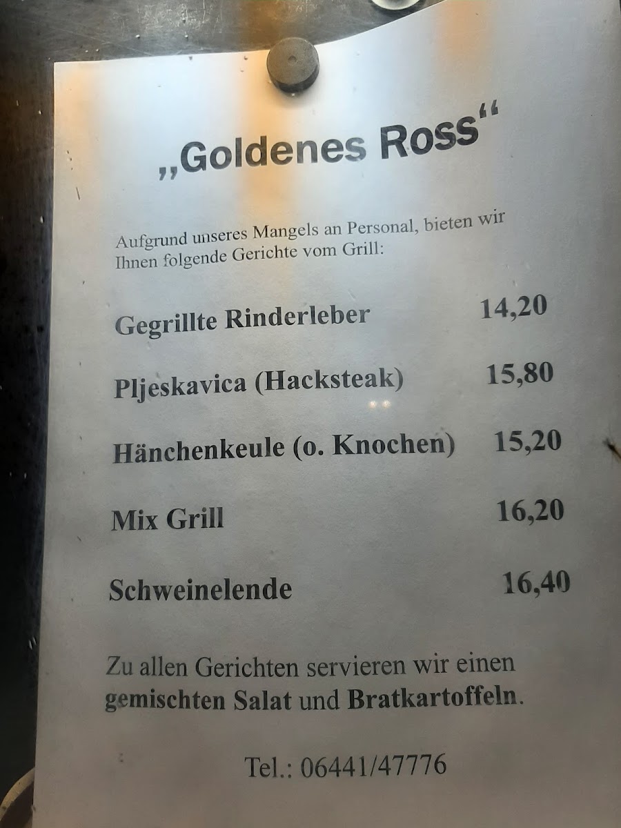 Goldenes Roß Photo Menu 1