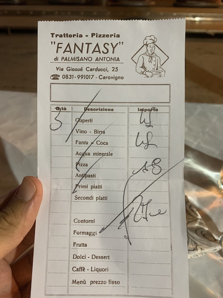 Fantasy - Ristorante Pizzeria Photo Menu 2