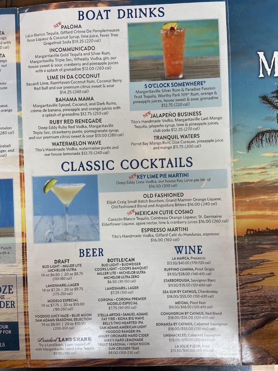 Margaritaville Restaurant - Atlanta Photo Menu 10