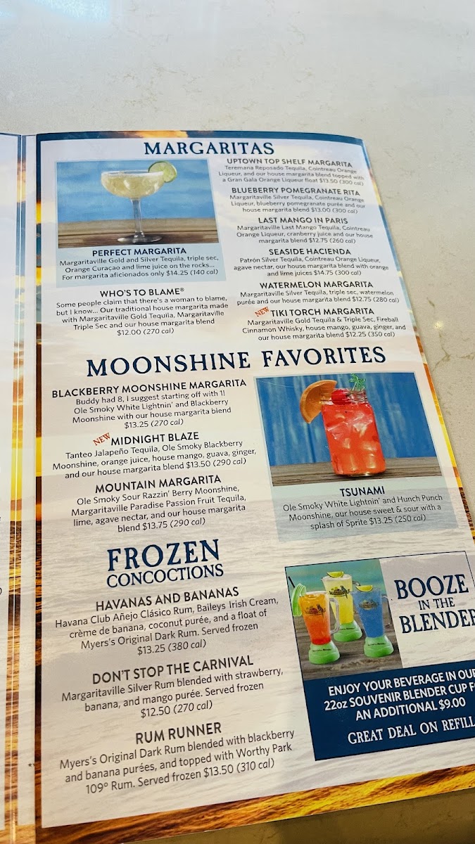 Margaritaville Restaurant - Atlanta Photo Menu 2