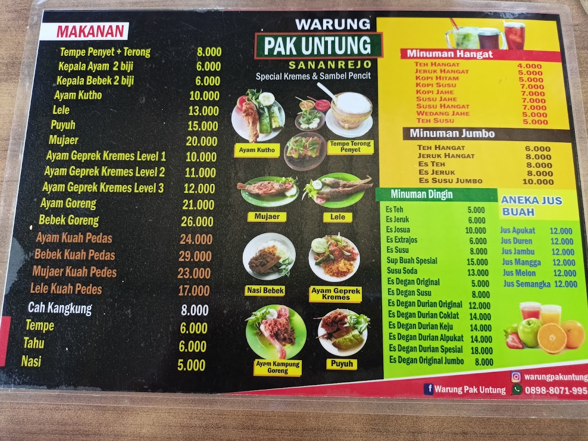 WARUNG PAK UNTUNG SANAN REJO Photo Menu 3