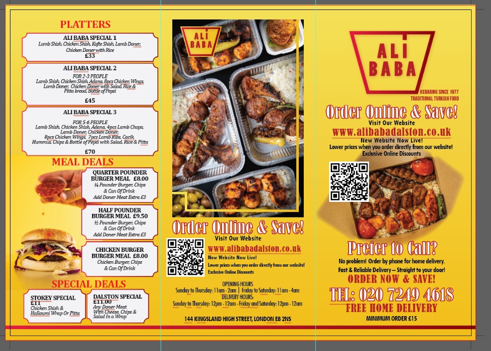 Ali Baba Kebab House London Photo Menu 2