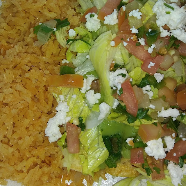 Chicken Flauta Plate with Rice & Beans Side Order of Guacamole