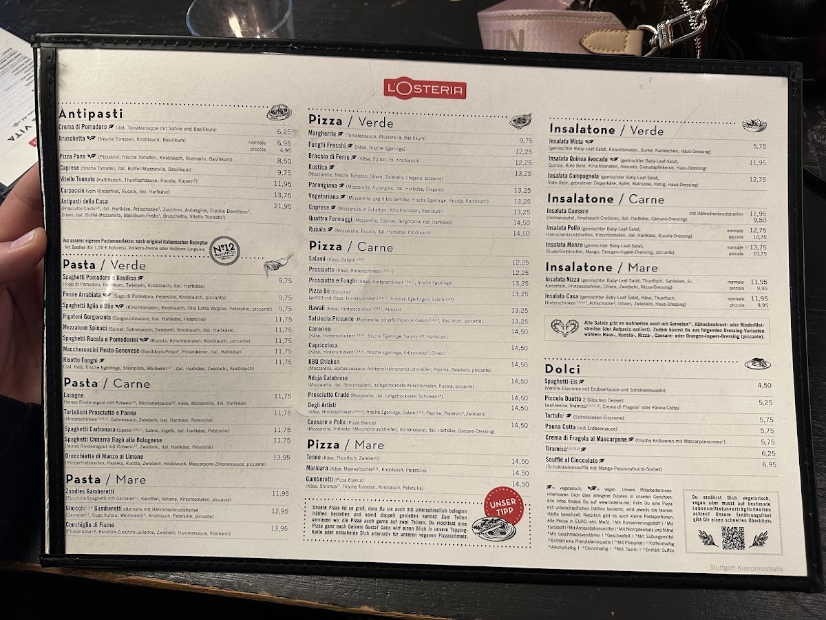 L'Osteria Stuttgart Kronprinzstraße Photo Menu 2