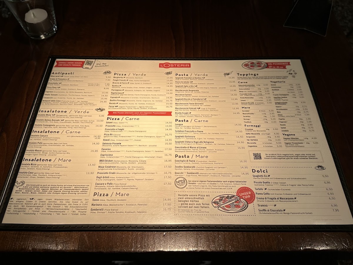 L'Osteria Stuttgart Kronprinzstraße Photo Menu 3