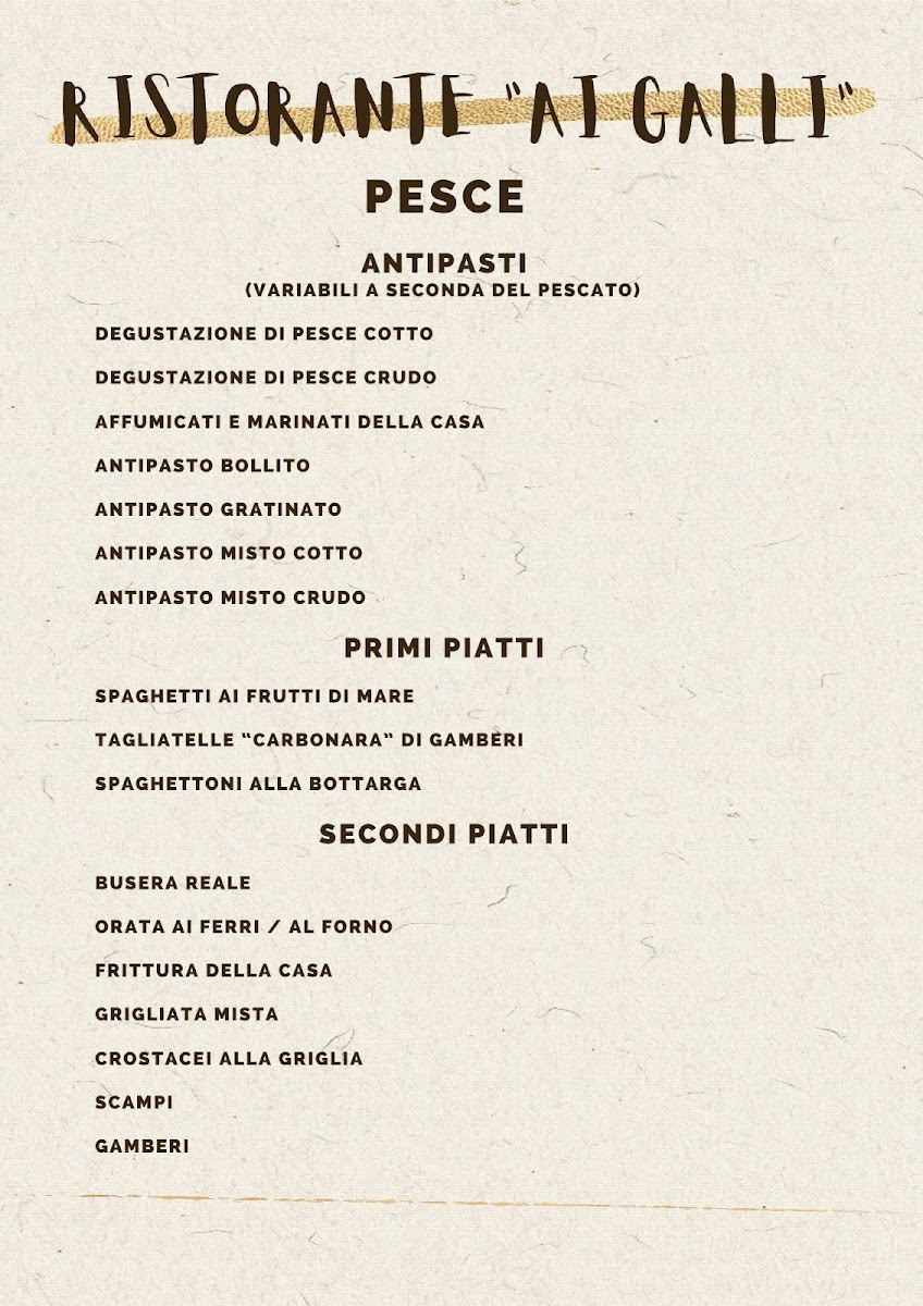 Ai Galli Photo Menu 1