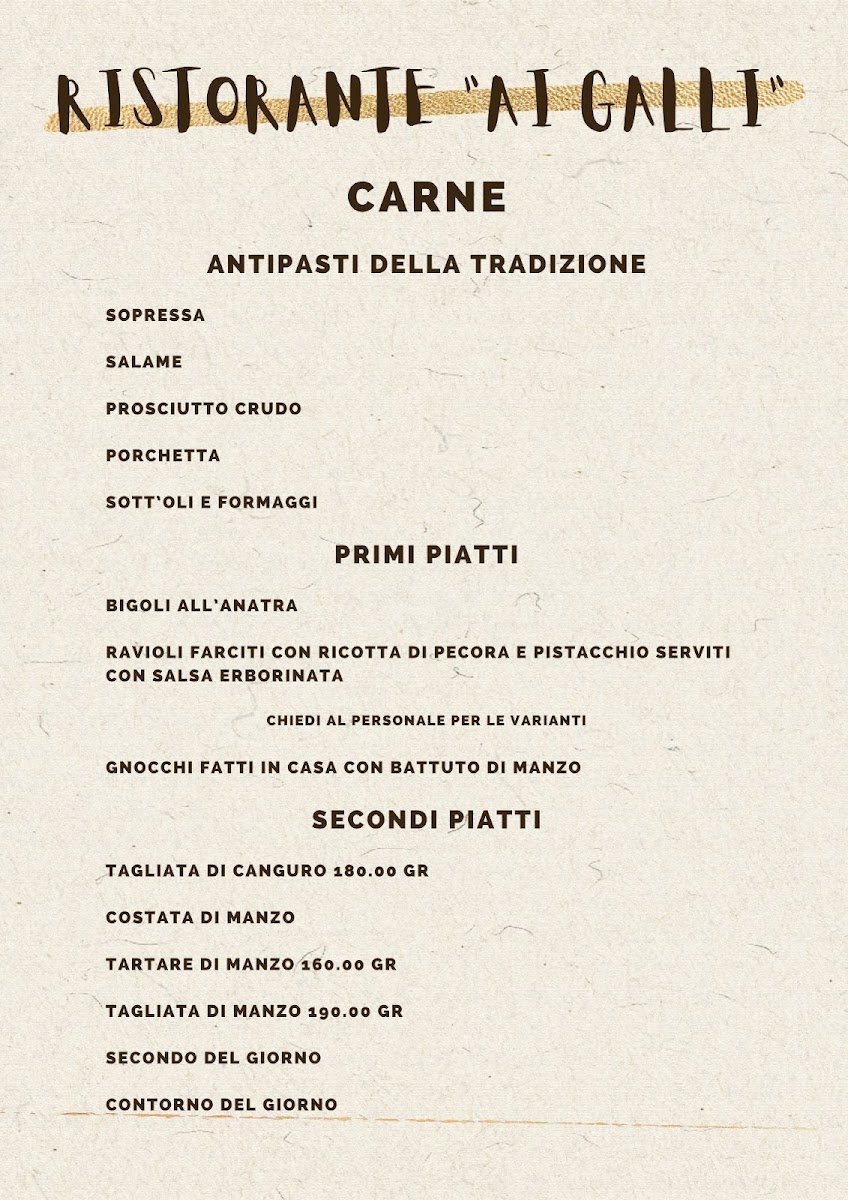 Ai Galli Photo Menu 2