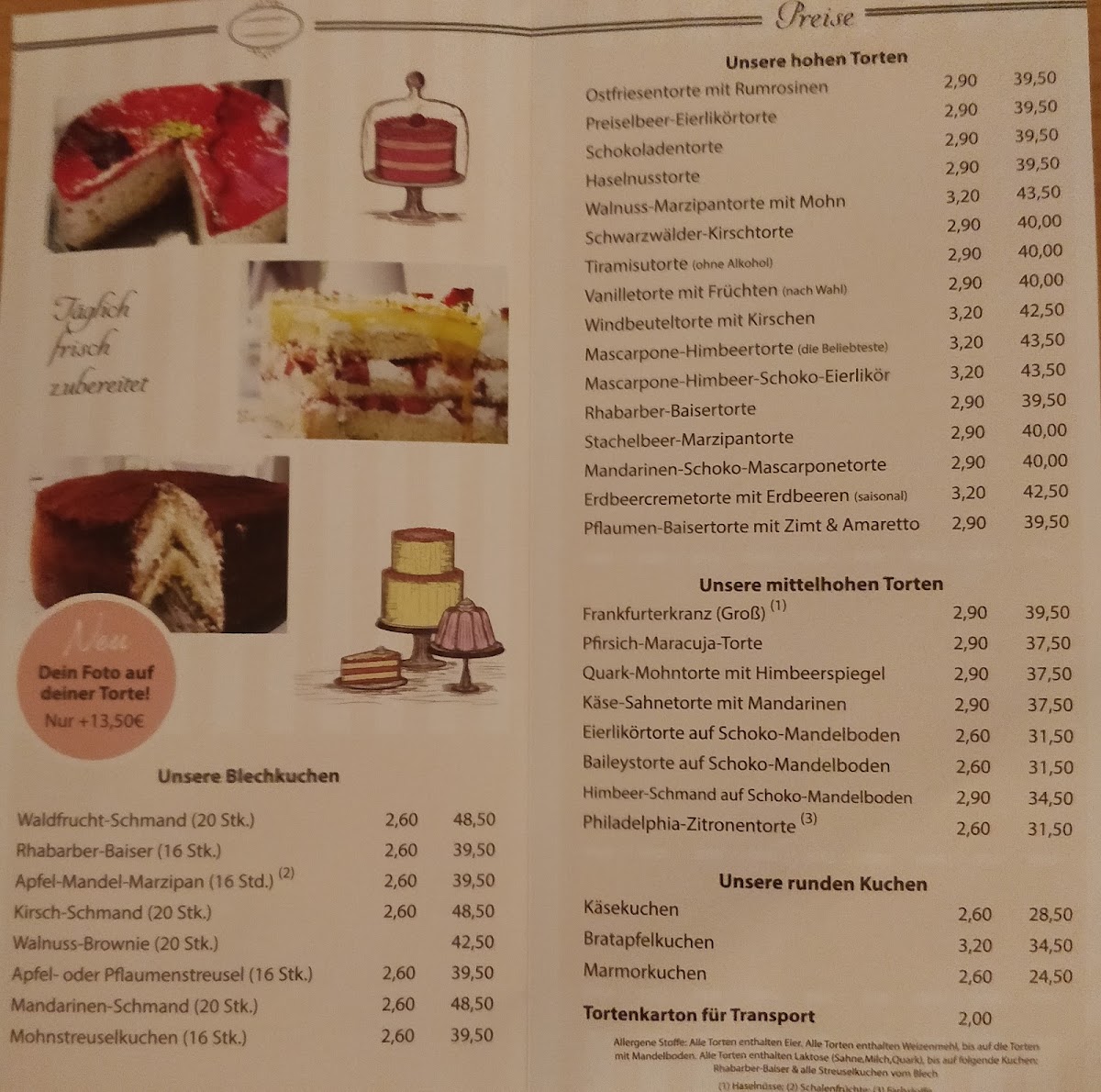 TortenKaFee Hausgemachte Torten Photo Menu 1