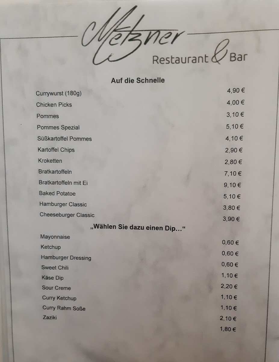 METZNER - Restaurant & Bar Photo Menu 2