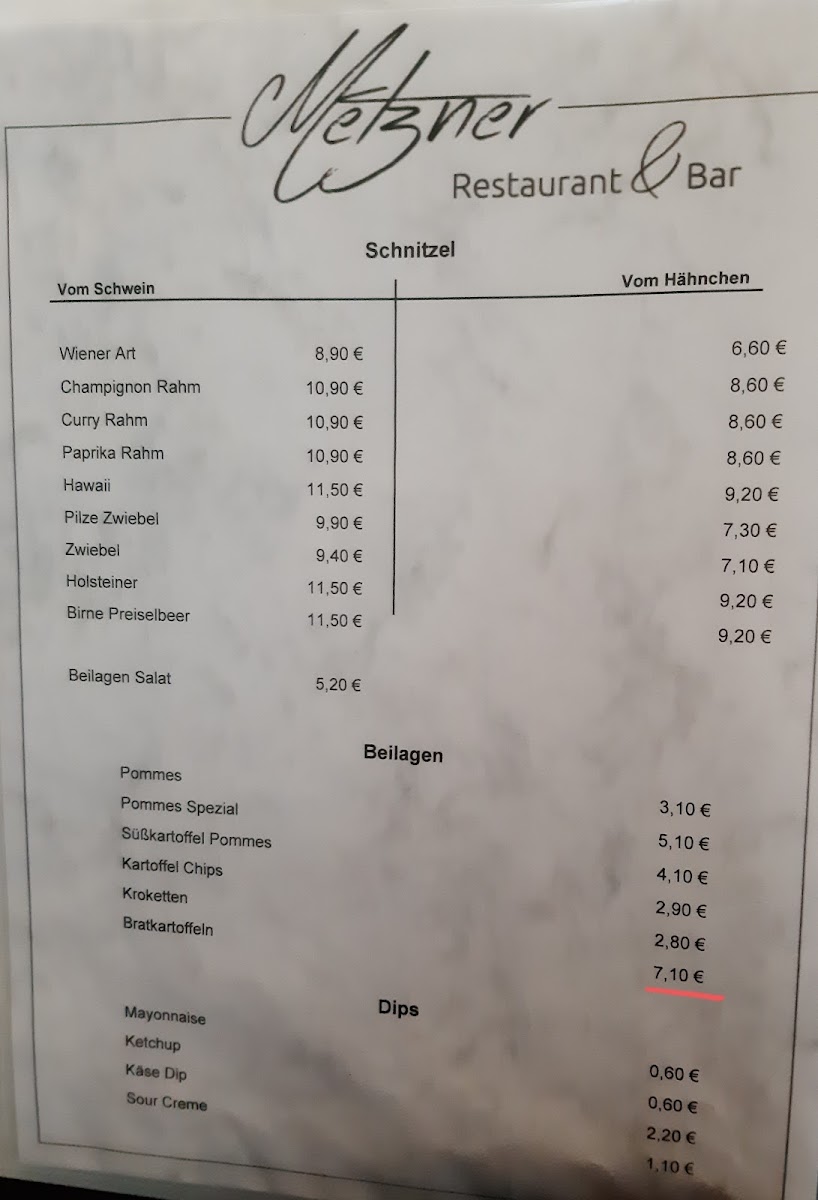 METZNER - Restaurant & Bar Photo Menu 4