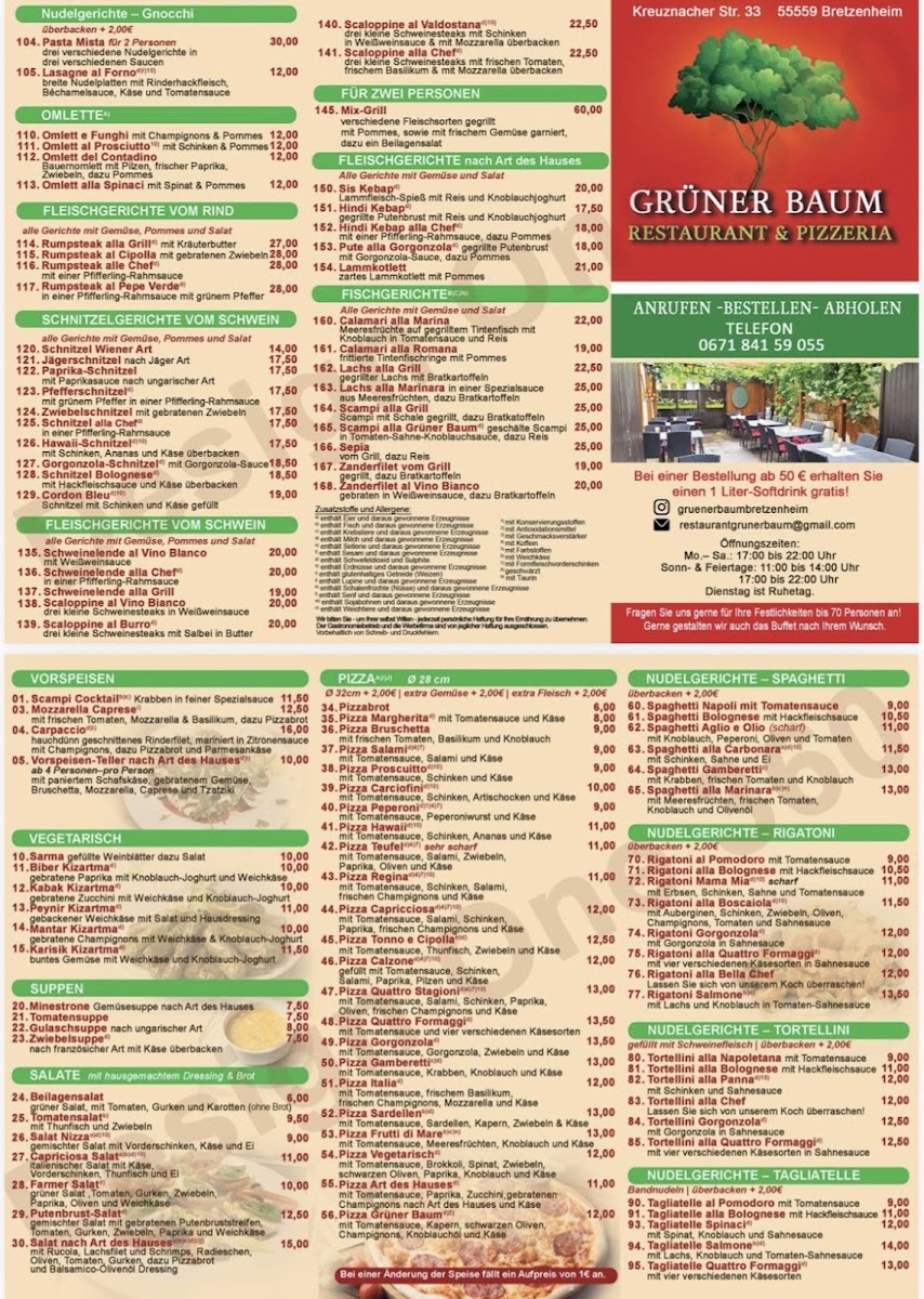 Restaurant Grüner Baum Photo Menu 1