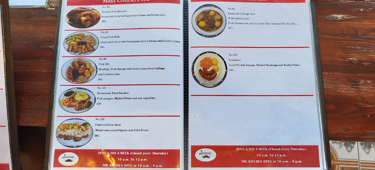 Jasmine Restaurant & Pub Photo Menu 1
