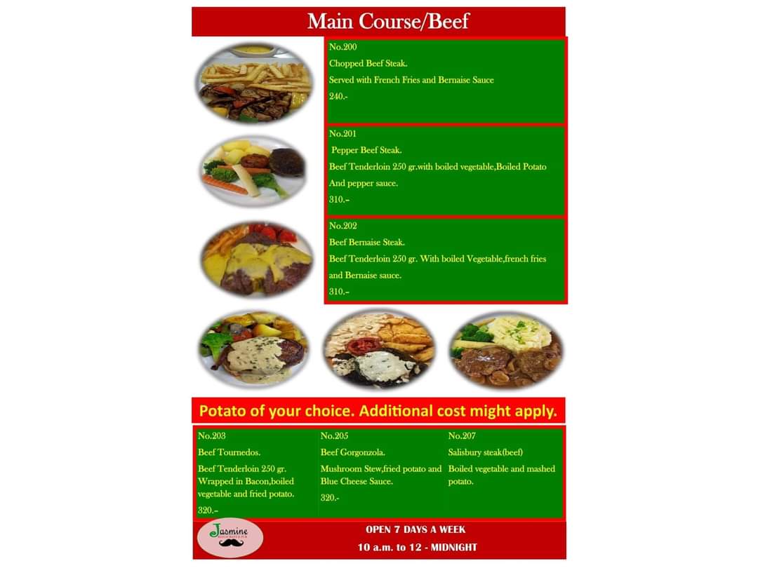 Jasmine Restaurant & Pub Photo Menu 5