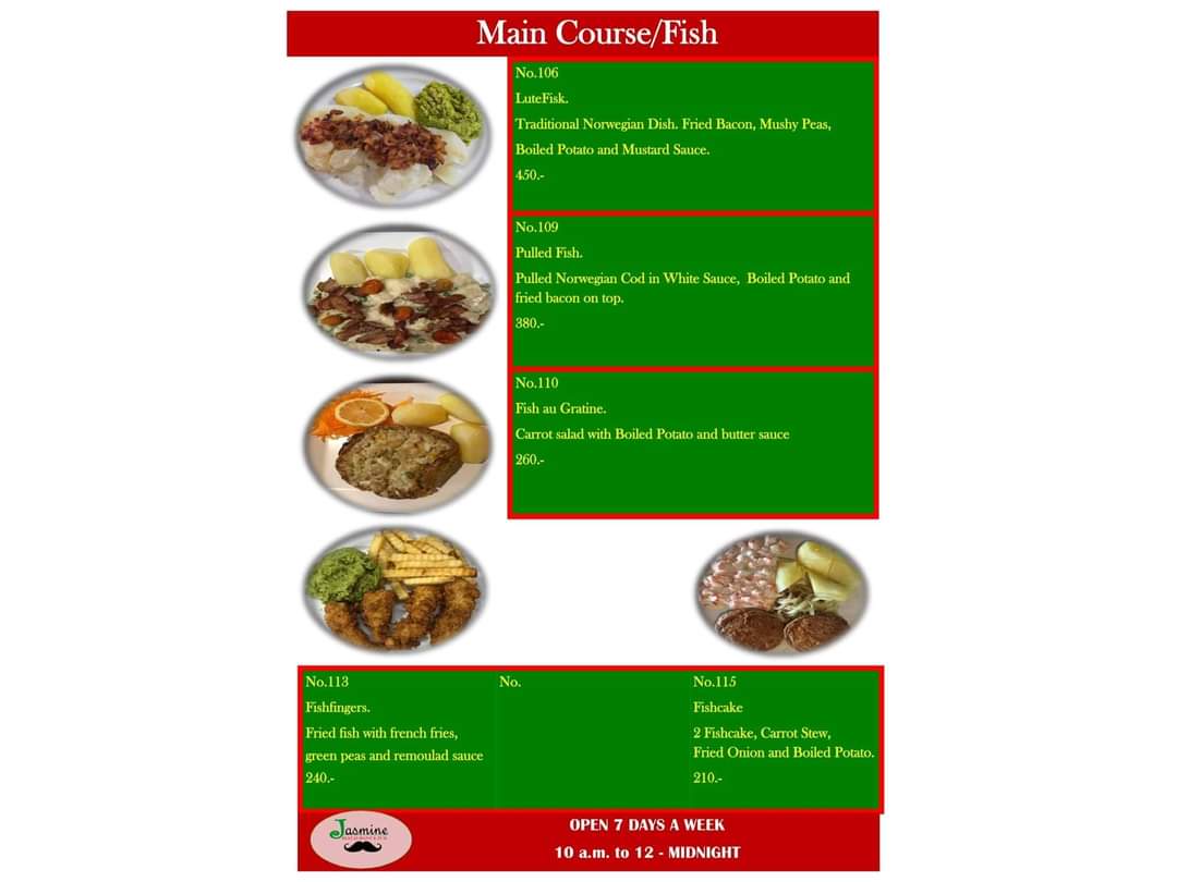 Jasmine Restaurant & Pub Photo Menu 7