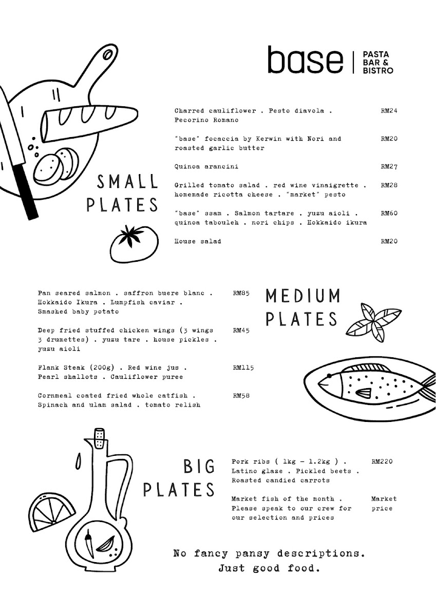 Base Pasta Bar & Bistro Photo Menu 2