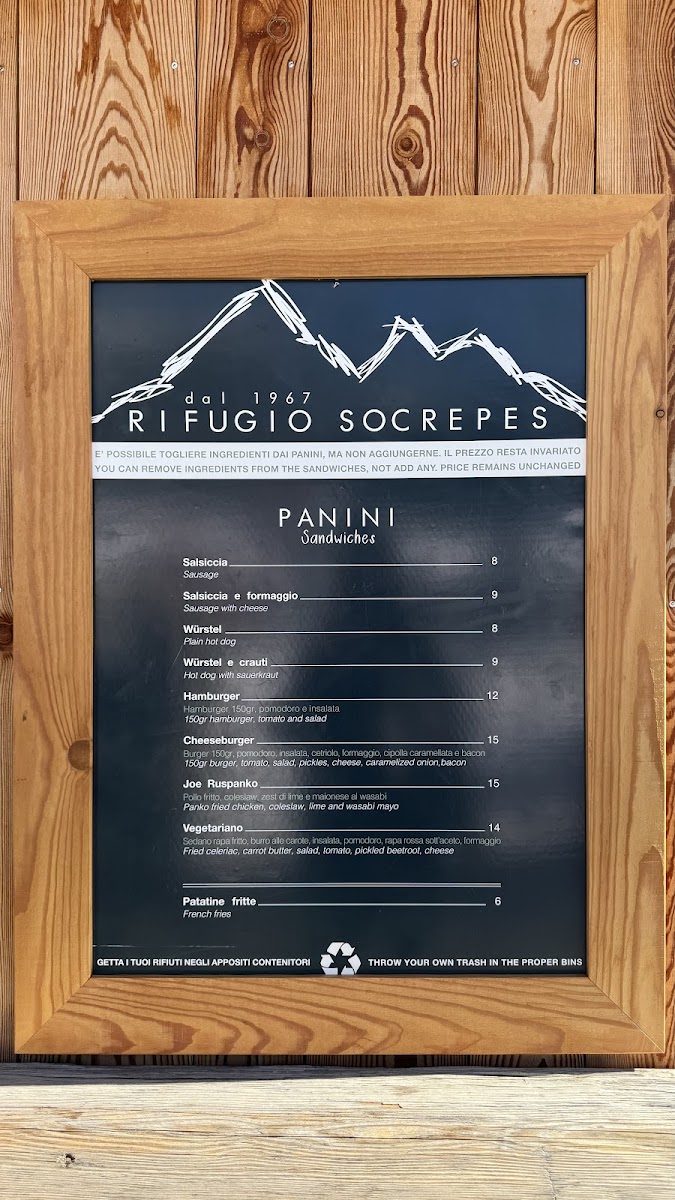 Rifugio Socrepes Photo Menu 1