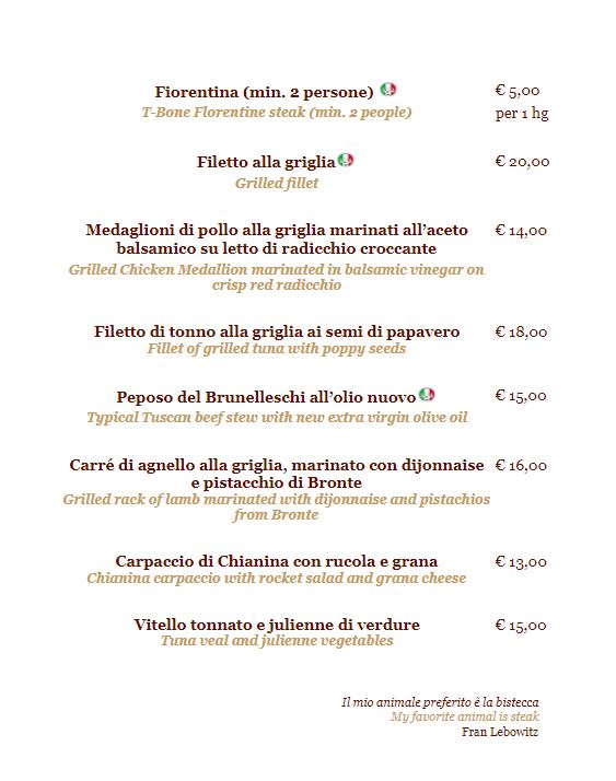 da Tiberio a San Casciano Photo Menu 8