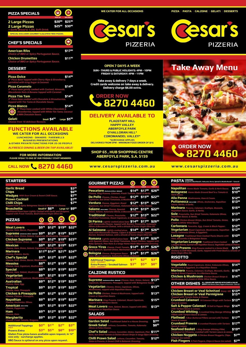 Cesars Pizzeria Photo Menu 2
