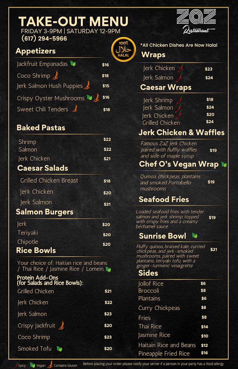 ZAZ Restaurant & Catering Photo Menu 1