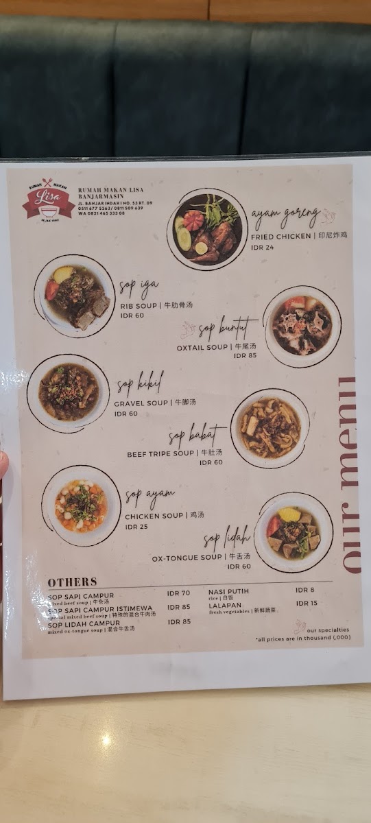 Rumah Makan Lisa Photo Menu 10