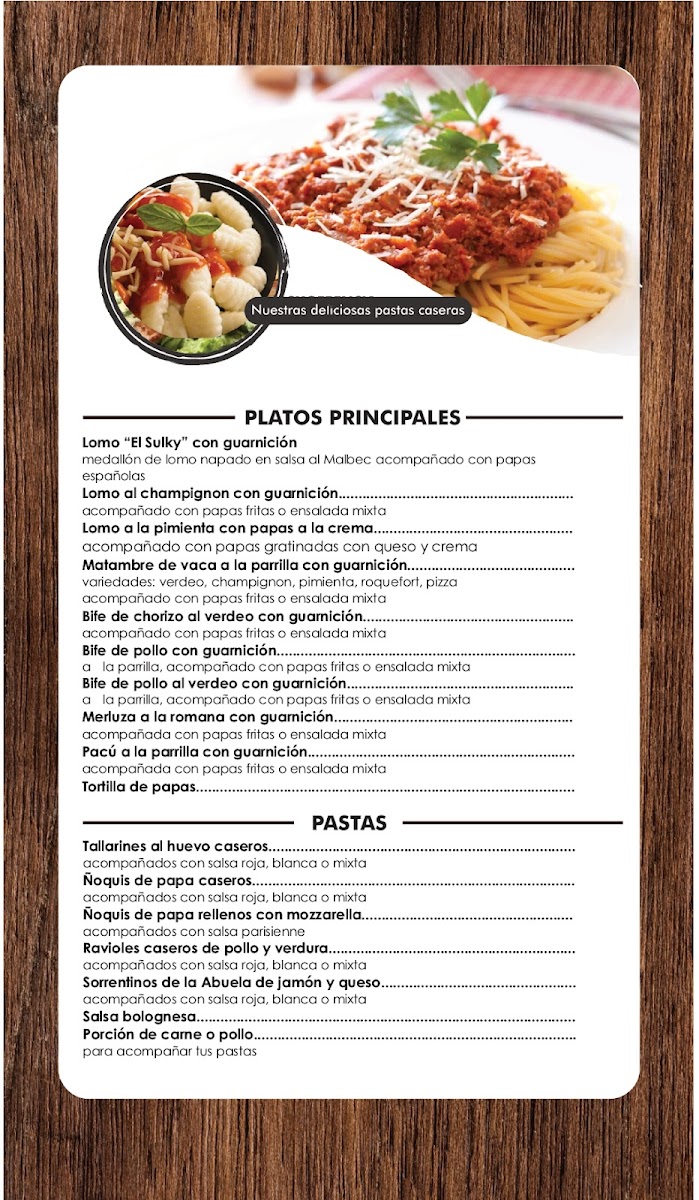 El Sulky Parrilla & Peña Photo Menu 1