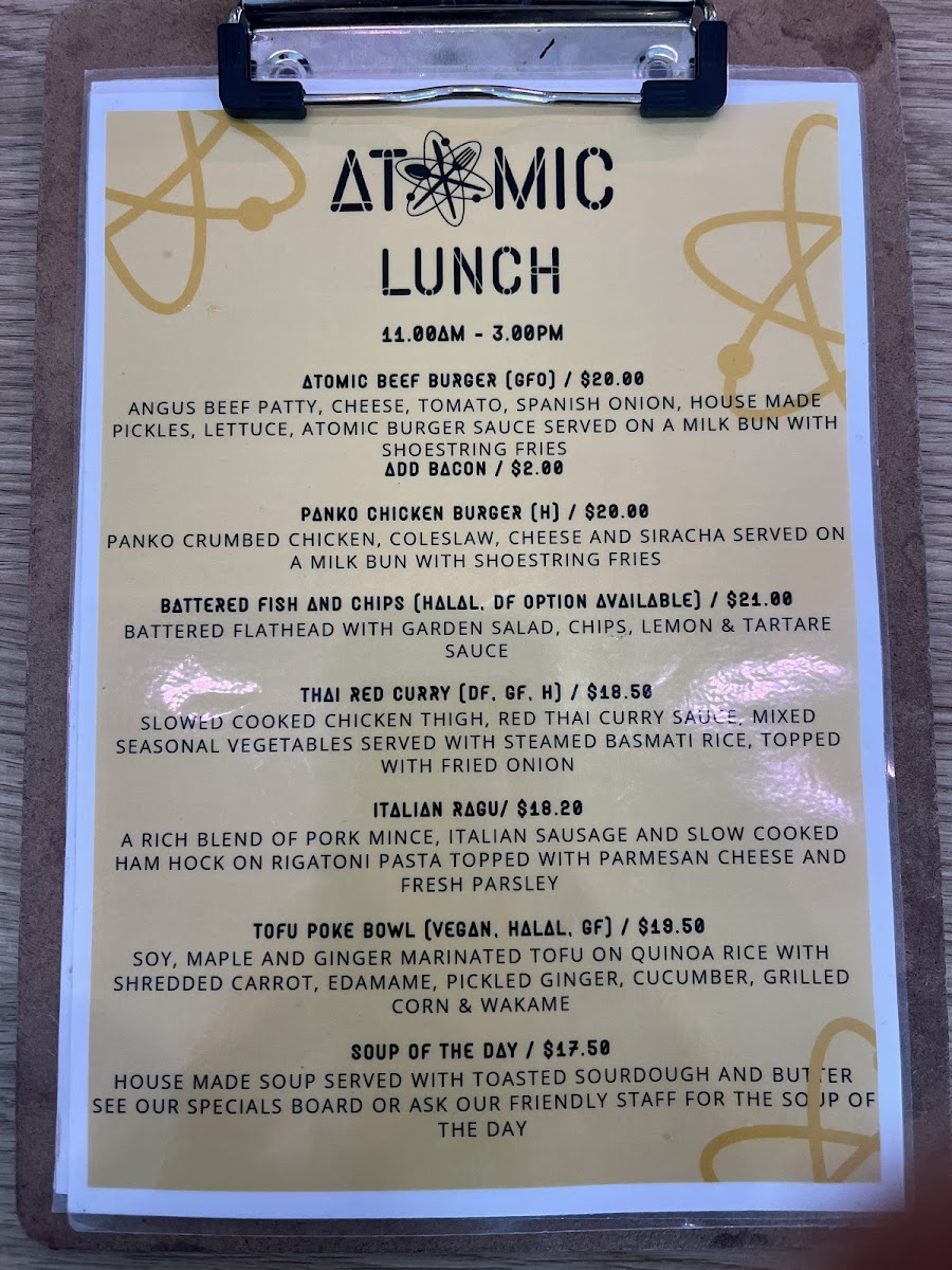 Atomic Catering Photo Menu 2
