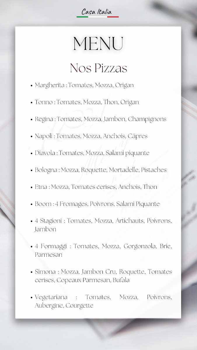 CASA ITALIA RESTAURANT LE CANNET Photo Menu 1