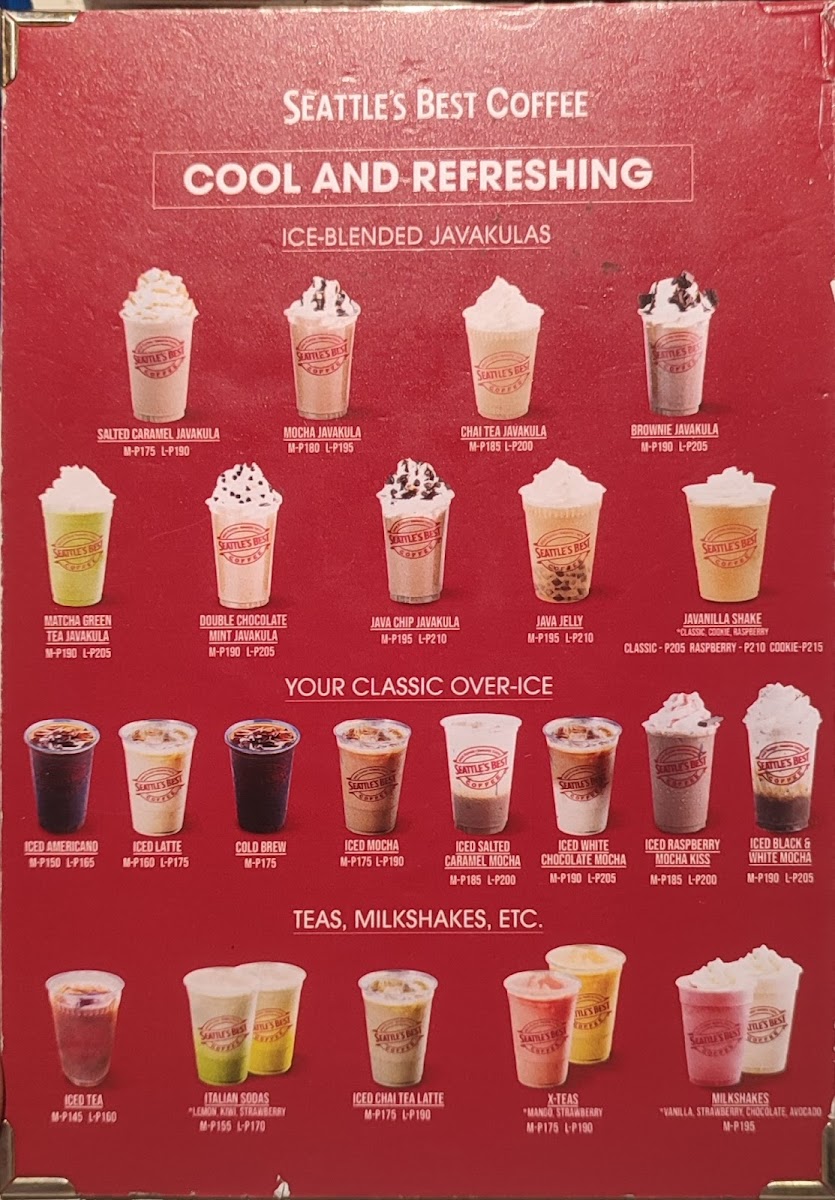 Seattle's Best Coffee C. Raymundo Photo Menu 2