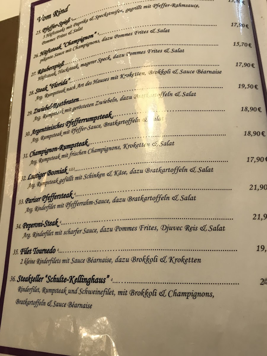 Steakhouse Schulte Kellinghaus Photo Menu 6