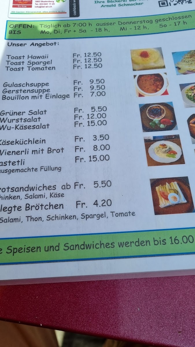 Bäckerei Tea-Room Bel-Air Photo Menu 1