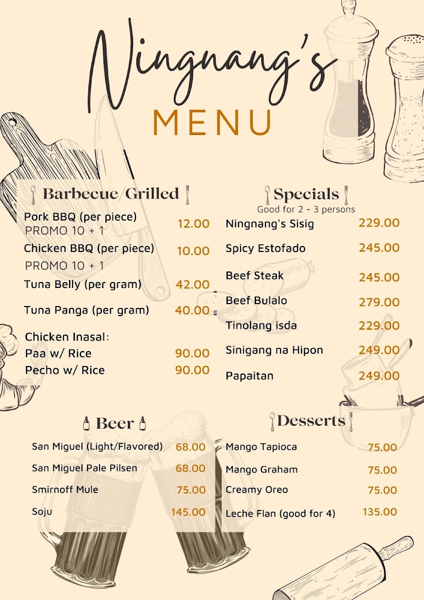 Ningnang BBQ Photo Menu 2