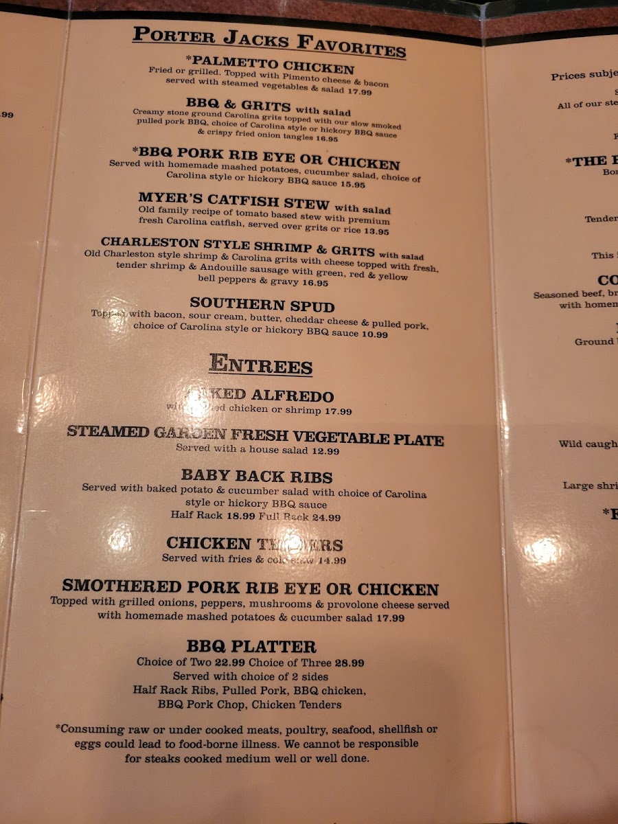 Porter Jacks Grill Photo Menu 2