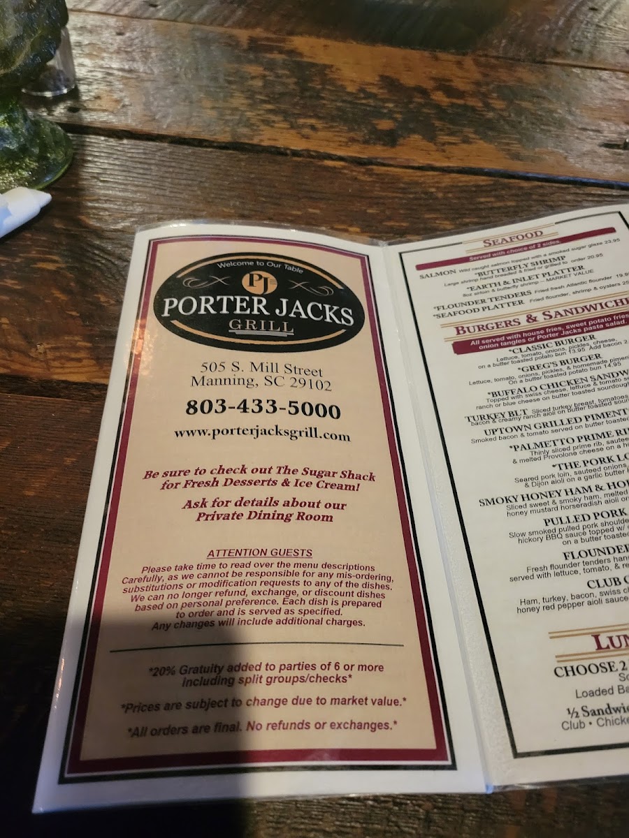 Porter Jacks Grill Photo Menu 6