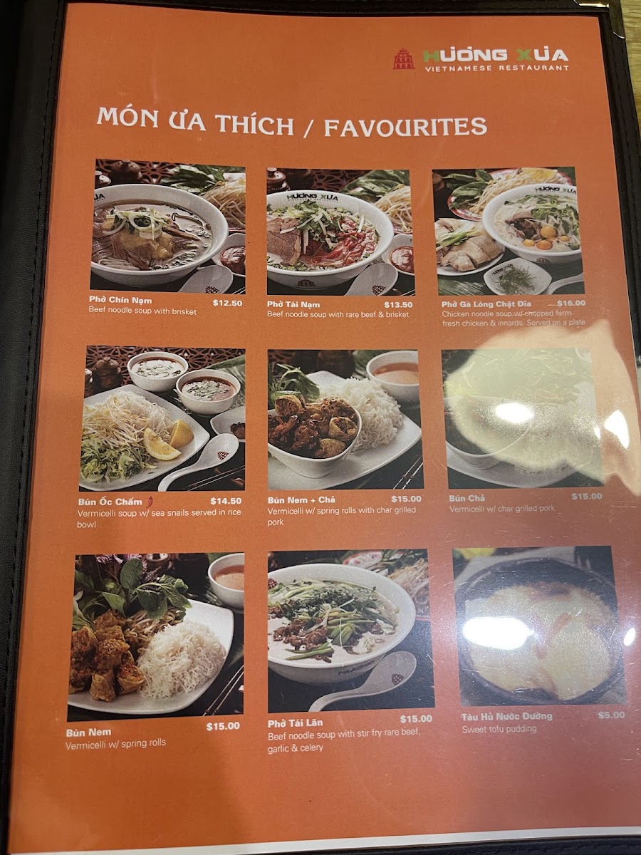Huong Xua Canley Heights Photo Menu 1